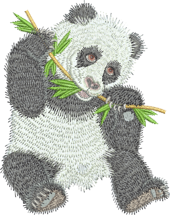 Panda Bear Embroidery Motif - 06 - Zoo Babies by Sue Box
