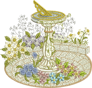 Sundial A Embroidery Motif - 06 by Sue Box