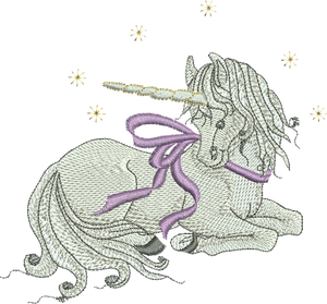 Unicorn Fairy Embroidery Motif - 06 - Enchanted Fairy Treasures - by Sue Box