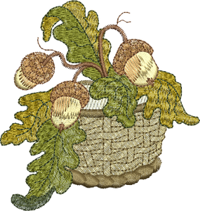 Acorn Basket Embroidery Motif - 07 by Sue Box