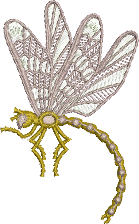Dragonfly Side Embroidery Motif - 07 by Sue Box