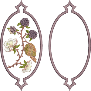 Blackberry Oval 3 and Bonus Oval Embroidery Motif - 07 by Sue Box