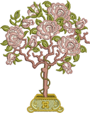 Rose Tree Embroidery Motif - 07 - Golden Classic - by Sue Box