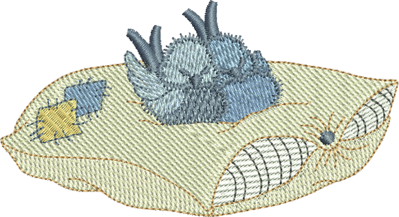 Bluebirds - Sleepy Birds Embroidery Motif - 07 by Sue Box