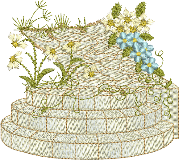 Garden Steps Embroidery Motif - 07 by Sue Box