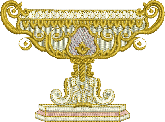 Antique Bowl Embroidery Motif - 08 -  A Romantic Era - by Sue Box