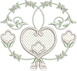 Heart and Flowers Design Embroidery Motif - 08 by Sue Box