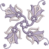 Flower Twirl machine embroidery motif by Sue Box