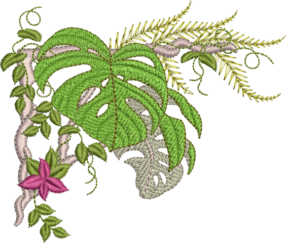 Floral Forest Foliage A Embroidery Motif - 09 -Zoo Babies by Sue Box