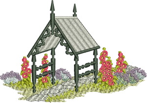 Gables Entry Embroidery Motif - 09 by Sue Box
