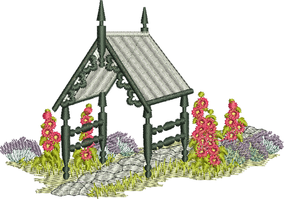 Gables Entry Embroidery Motif - 09 by Sue Box