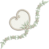 Heart and Flowers Bow Embroidery Motif - 09 by Sue Box