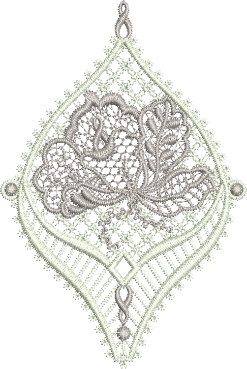 Lace Jewel embroidery Motif 2 - 09 - Classic Lace - by Sue Box