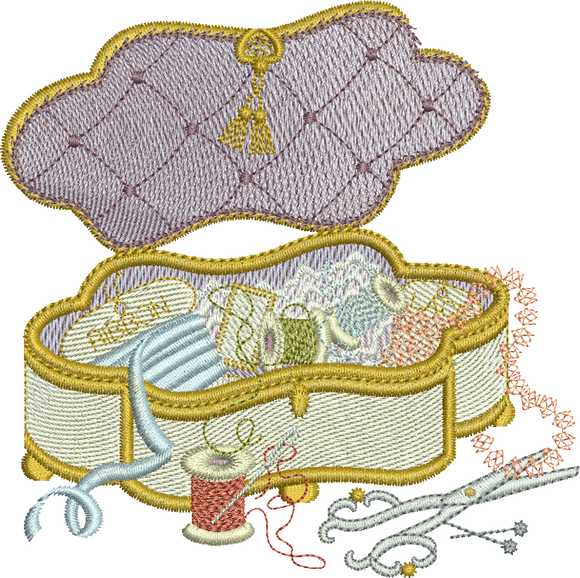 Sewing Box Embroidery Motif - 09 by Sue Box