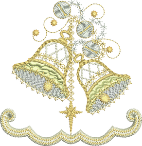 Christmas Straight Bells Border Embroidery Motif - 09 by Sue Box