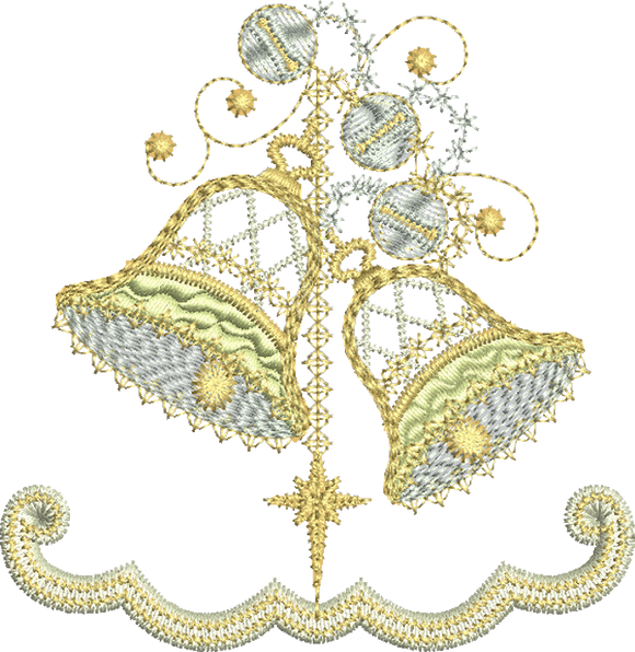 Christmas Straight Bells Border Embroidery Motif - 09 by Sue Box