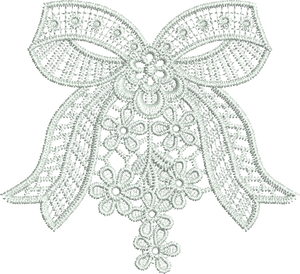 Lace Adah Bow and Flowers Embroidery Motif - 10 by Sue Box