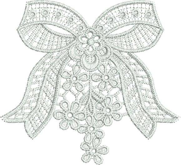 Lace Adah Bow and Flowers Embroidery Motif - 10 by Sue Box