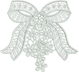Lace Adah Bow and Flowers Embroidery Motif - 10 by Sue Box