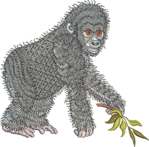 Gorilla - Ape Embroidery Motif - 10 - Zoo Babies by Sue Box
