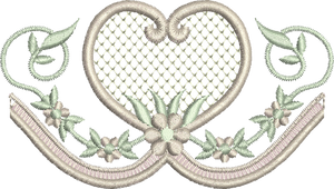 Heart and Flower Border Embroidery Motif - 10 by Sue Box