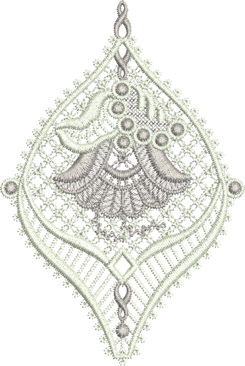 Lace Jewel Embroidery Motif 3 - 10 - Classic Lace - by Sue Box