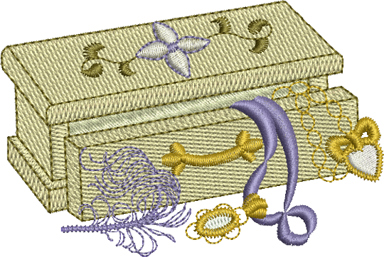 Teddy Bear Trinkets Embroidery Motif - 10 by Sue Box