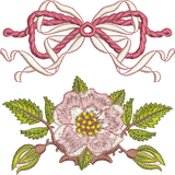 Bow and Briar Edge Embroidery Motif Set -11 by Sue Box