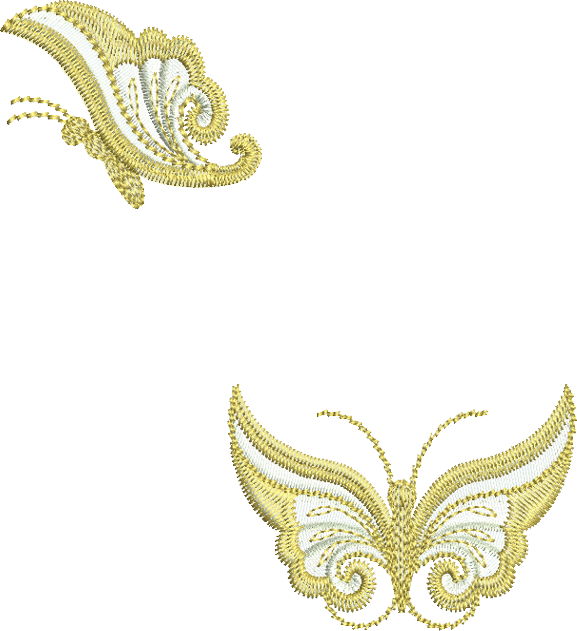 Butterfly A and Butterfly B Gold Embroidery Motifs - 11 by Sue Box