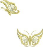 Butterfly A and Butterfly B Gold Embroidery Motifs - 11 by Sue Box