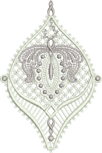 Lace Jewel Embroidery Motif 4 - 11 - Classic Lace - by Sue Box