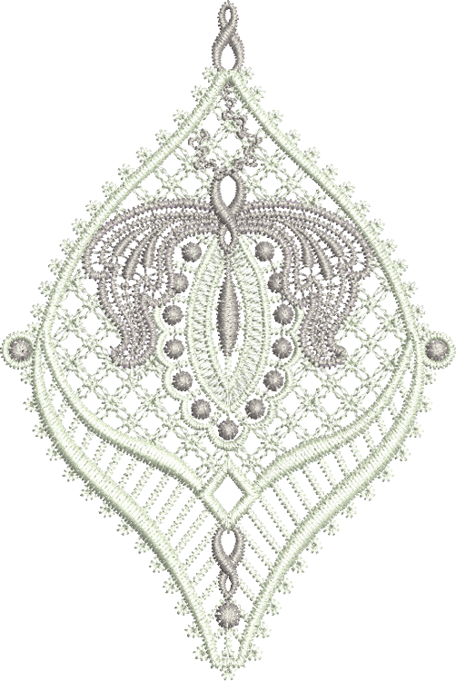 Lace Jewel Embroidery Motif 4 - 11 - Classic Lace - by Sue Box