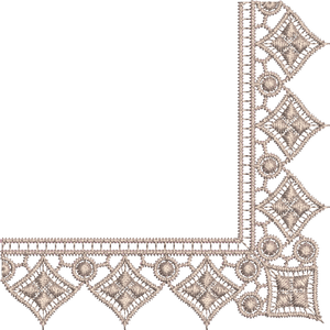 Lace - Old Lace Border Corner Embroidery Motif - 11 by Sue Box