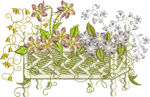 Flower Planter Box Embroidery Motif - 11 by Sue Box