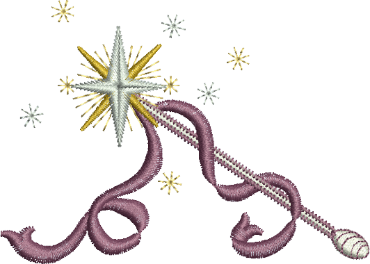 Fairy Wand Embroidery Motif - 11 by Sue Box
