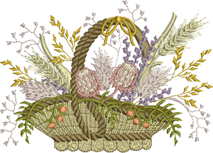 Wildflowers In Basket Embroidery Motif - 11 by Sue Box