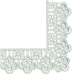 Lace Adah Border Corner Embroidery Motif - 12 by Sue Box