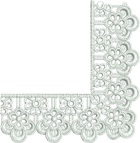 Lace Adah Border Corner Embroidery Motif - 12 by Sue Box