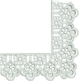 Lace Adah Border Corner Embroidery Motif - 12 by Sue Box