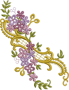 Floral Design Embroidery Motif - 12 -  Floral Illusions - by Sue Box