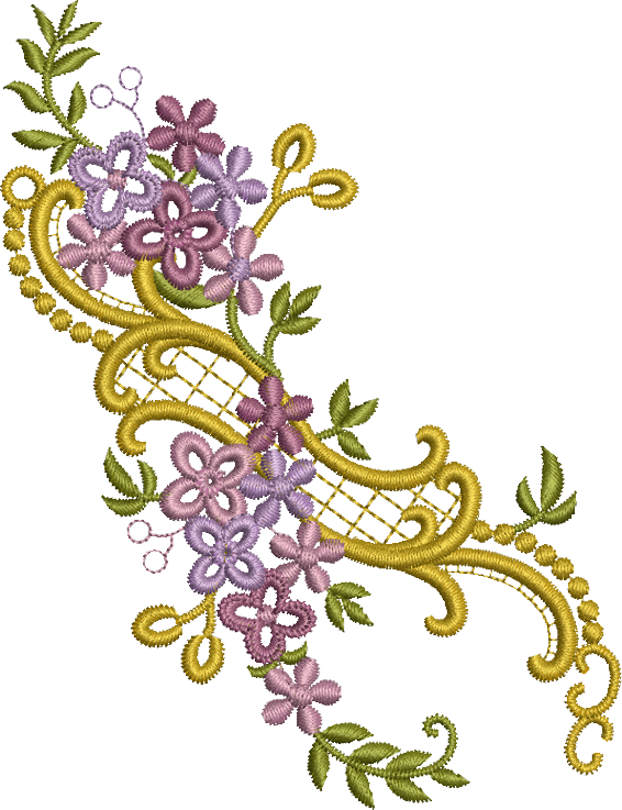 Floral Design Embroidery Motif - 12 -  Floral Illusions - by Sue Box