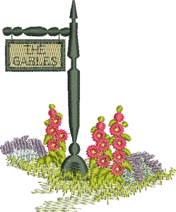 Gables Garden Sign Embroidery Motif - 12 by Sue Box