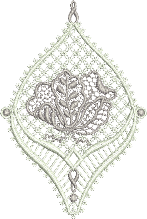 Lace Jewel Embroidery Motif 5 - 12 - Classic Lace - by Sue Box