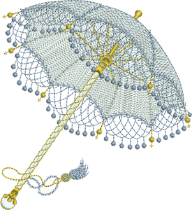 Parasol - Umbrella Embroidery Motif - 12 by Sue Box