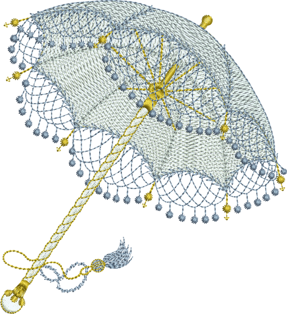 Parasol - Umbrella Embroidery Motif - 12 by Sue Box