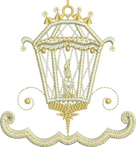 Christmas Straight Lantern Border Embroidery Motif - 12 by Sue Box