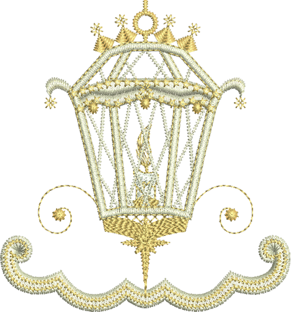 Christmas Straight Lantern Border Embroidery Motif - 12 by Sue Box