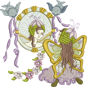 Fairy Vanity Embroidery Motif - 12 by Sue Box