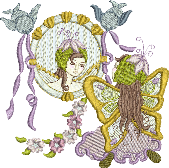 Fairy Vanity Embroidery Motif - 12 by Sue Box