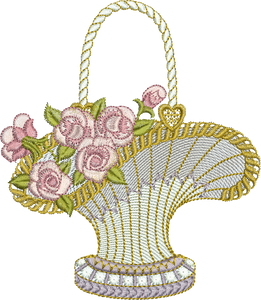 Flower Basket Embroidery Motif - 13 by Sue Box
